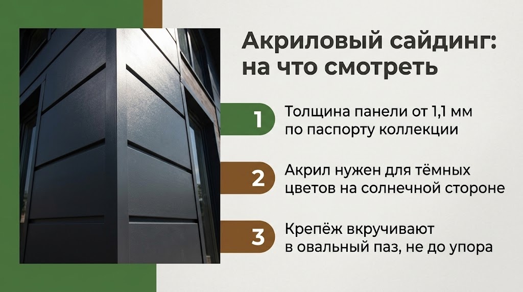 Акриловый сайдинг: на что смотреть