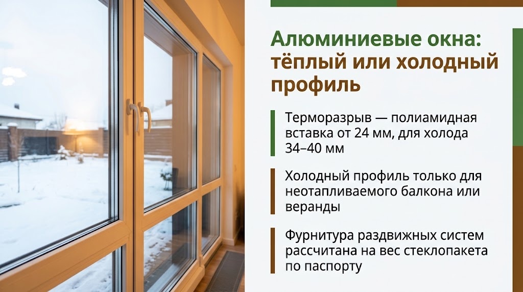 Алюминиевые окна: тёплый или холодный профиль