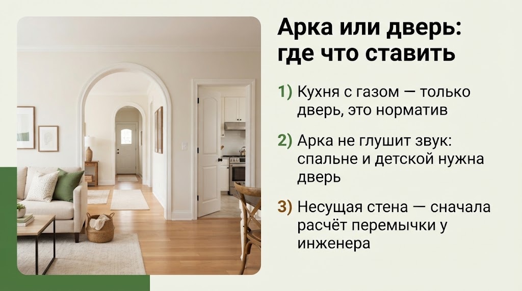 Арка или дверь: где что ставить