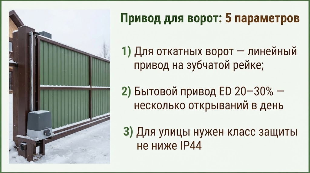 Привод для ворот: 5 параметров