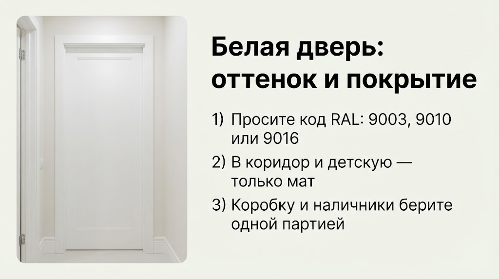 Белая дверь: оттенок и покрытие