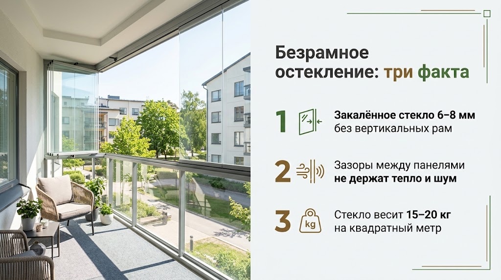 Безрамное остекление: три факта