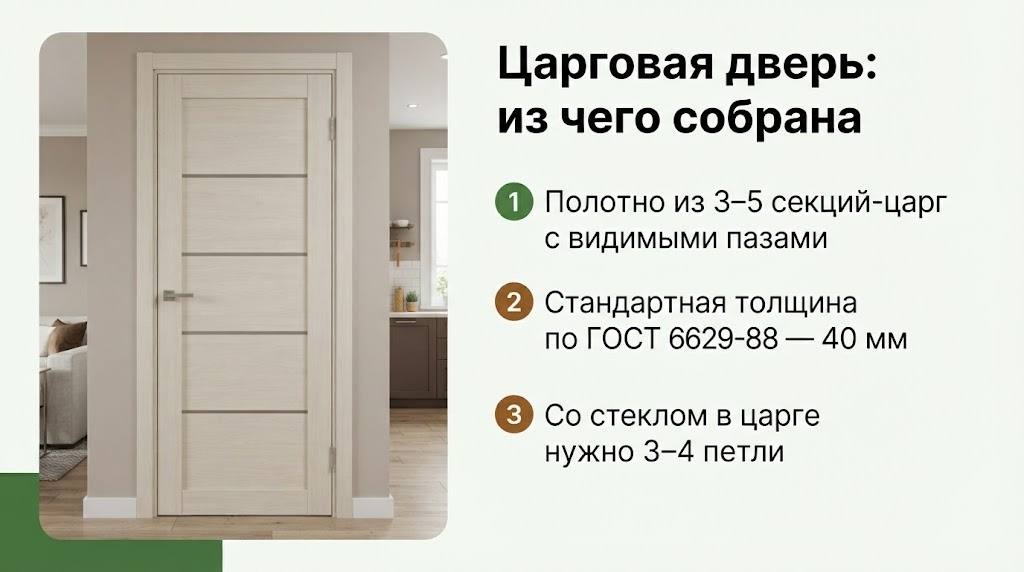 Царговая дверь: из чего собрана