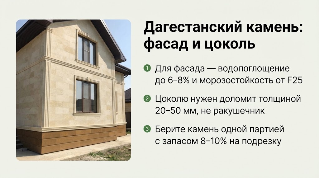 Дагестанский камень: фасад и цоколь