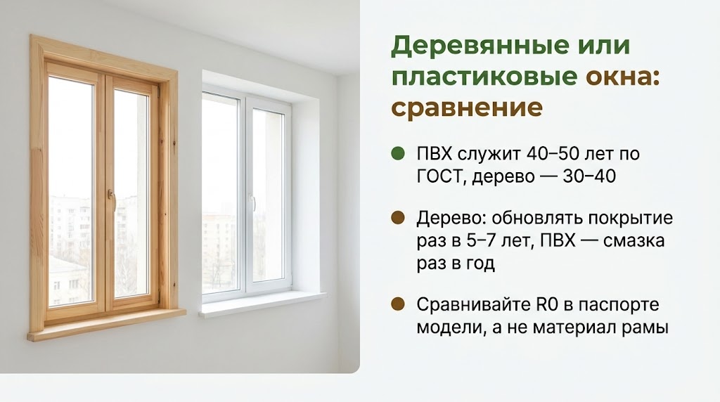 Дерево или пластик: выбор окон
