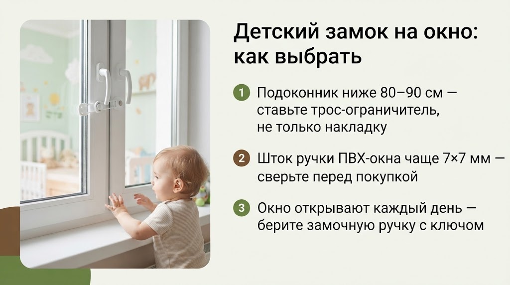 Детский замок на окно: как выбрать