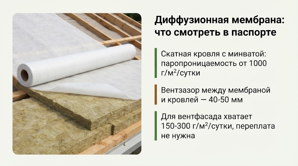 Диффузионная мембрана: что смотреть в паспорте