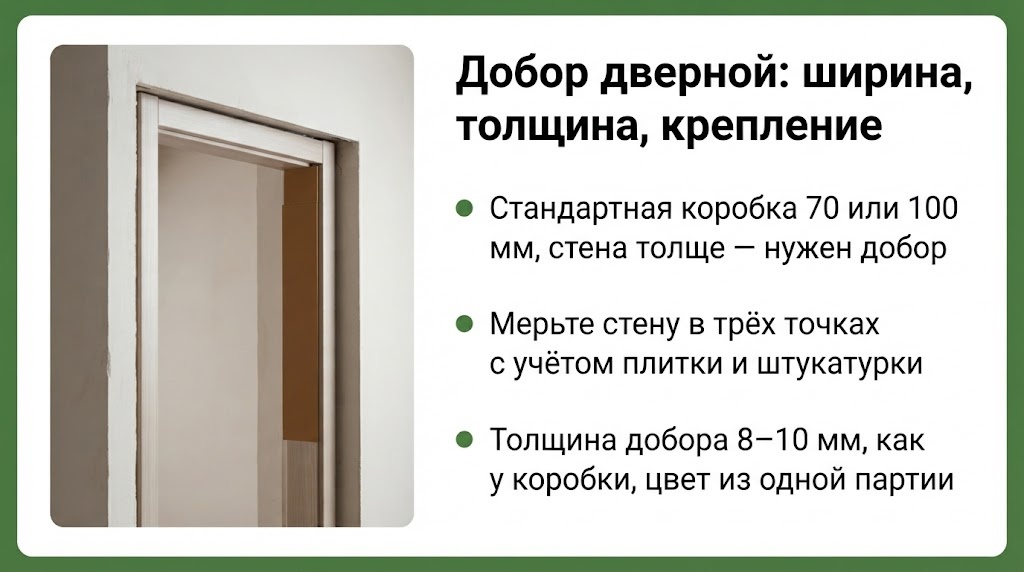 Добор дверной: ширина, толщина, крепление