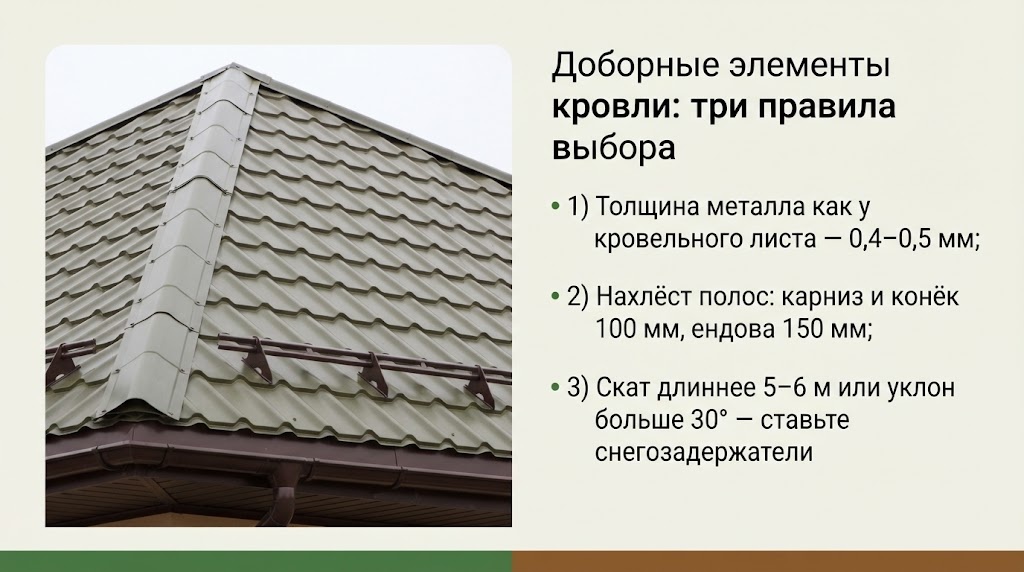 Доборные элементы кровли: три правила выбора