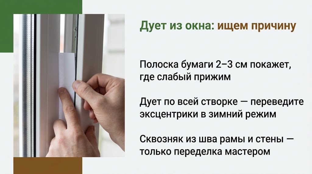Дует из окна: ищем причину