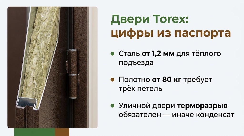 Двери Torex: цифры из паспорта