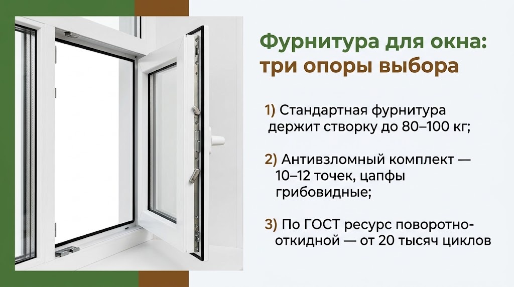 Фурнитура для окна: три опоры выбора