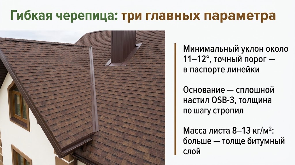 Гибкая черепица: три главных параметра
