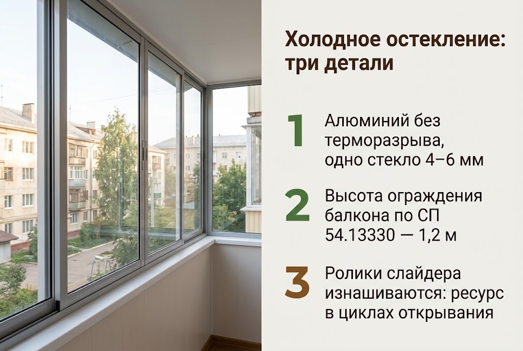 Холодное остекление: три детали