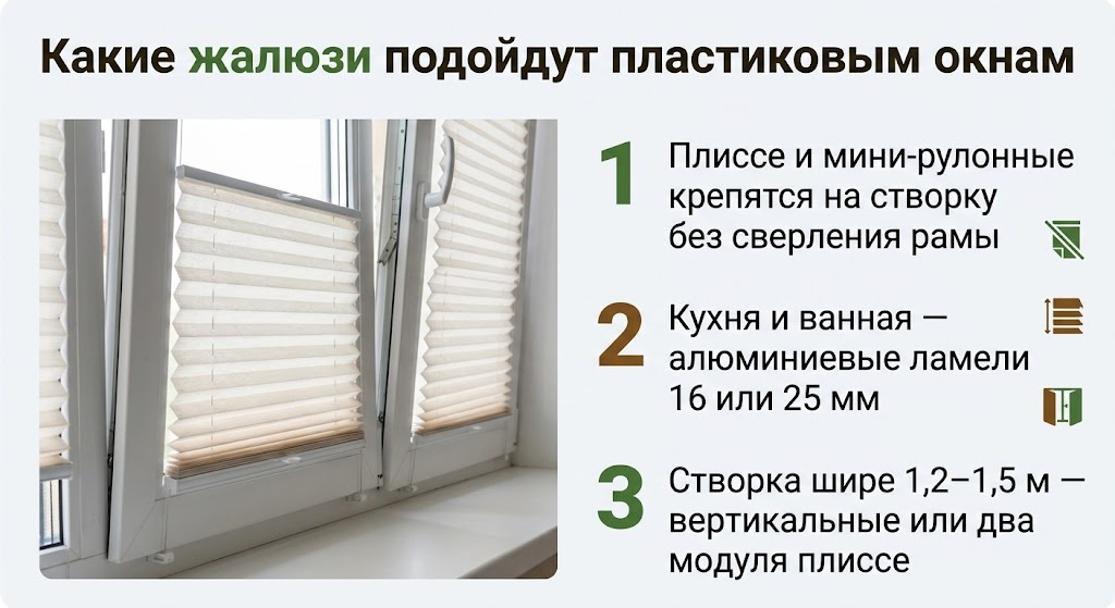 Какие жалюзи подойдут пластиковым окнам