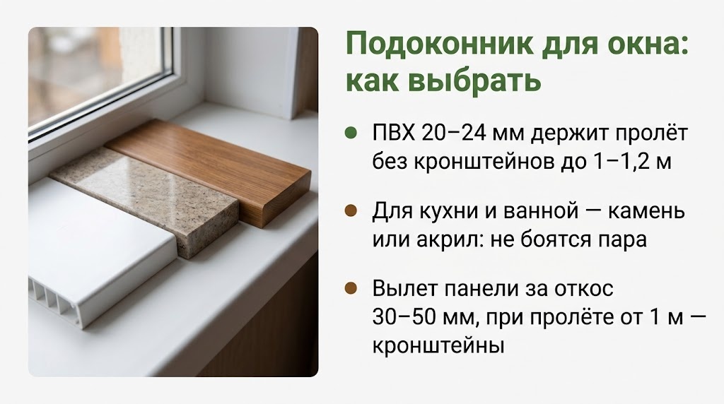 Подоконник для окна: как выбрать