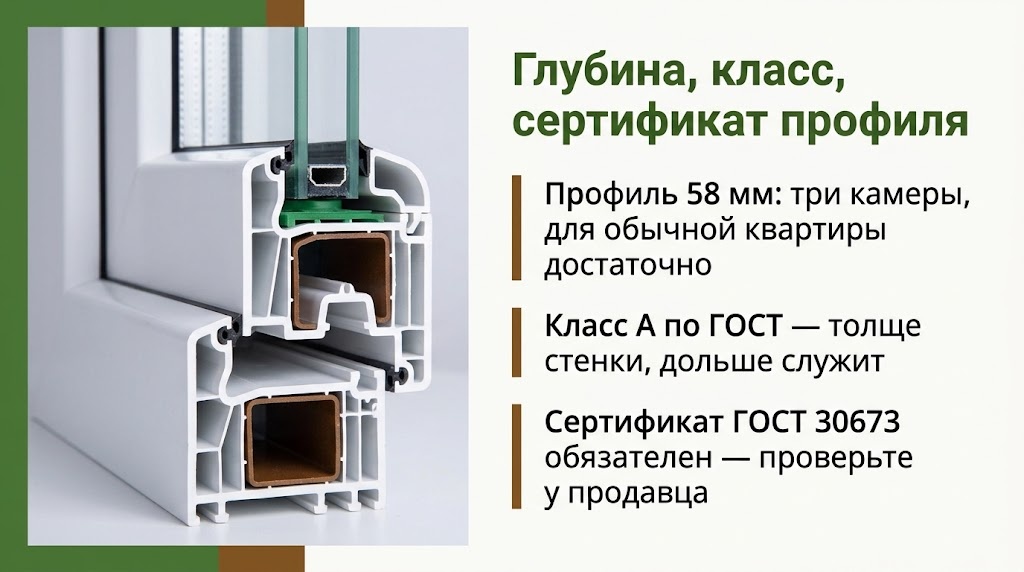 Глубина, класс, сертификат профиля