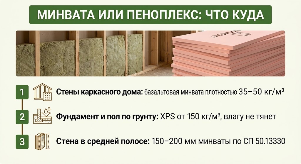 Минвата или пеноплекс: что куда