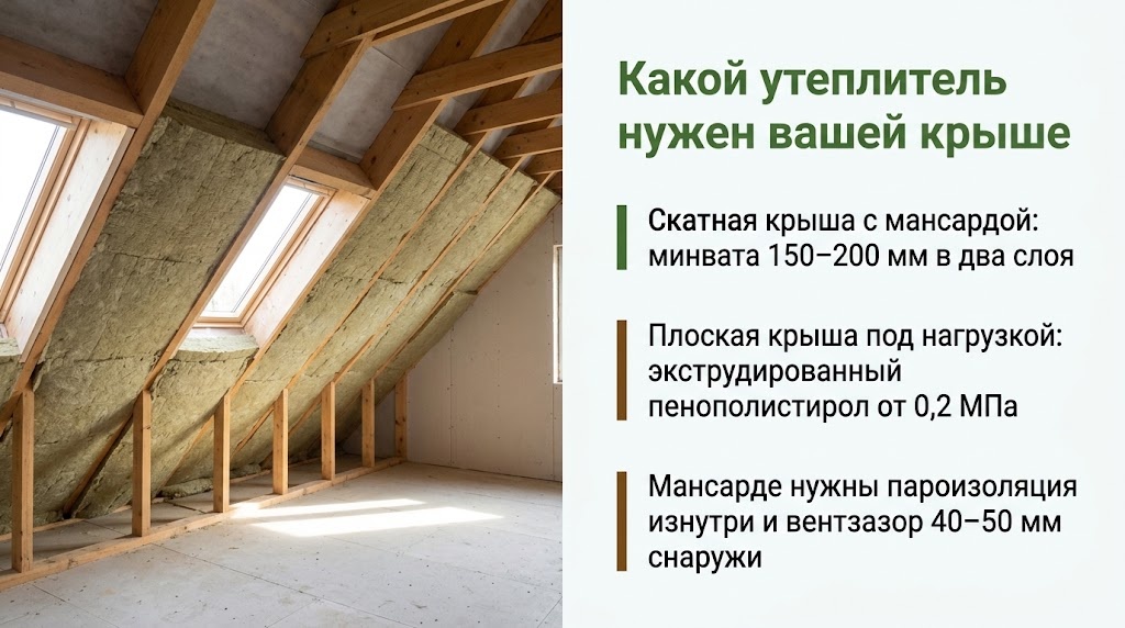 Какой утеплитель нужен вашей крыше