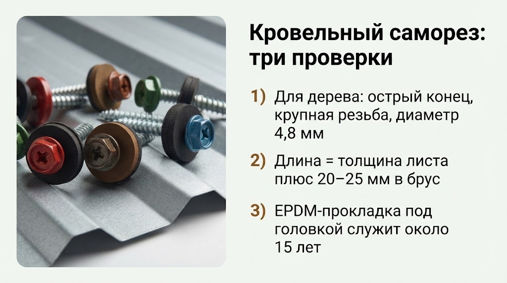 Кровельный саморез: три проверки