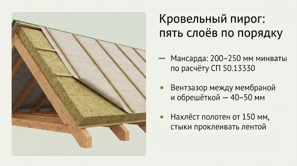 Кровельный пирог: пять слоёв по порядку