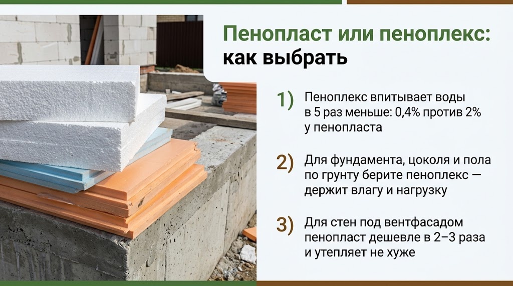 Пенопласт или пеноплекс: как выбрать